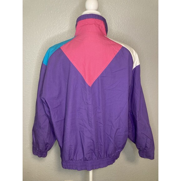 Vtg Y2K Ski Jacket Womens M Funky Retro 70s Bold Color Block Lightweight Coat - Picture 7 of 13